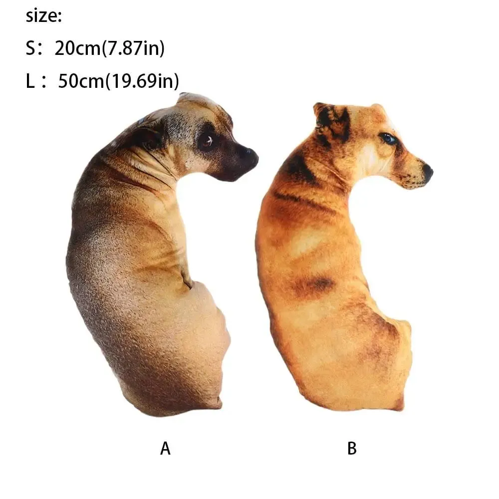 Travesseiro decorativo de animais realistas em 3D Soft Cachorro Travesseiro Almofada criativa para escritório