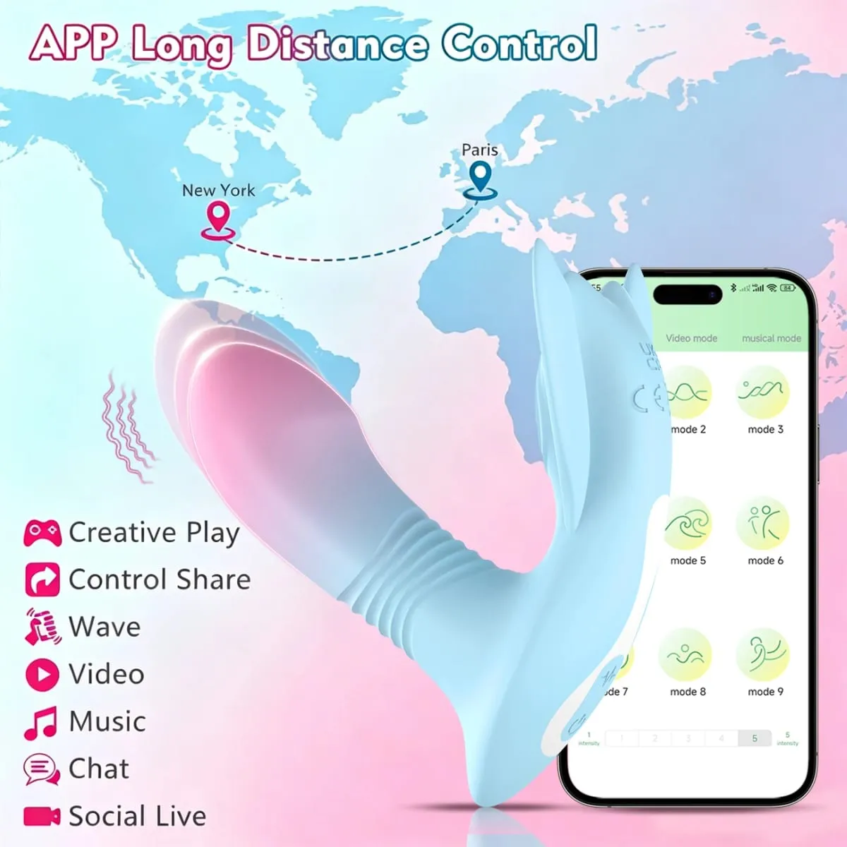 App Remote Telescopic Wearable Vibrator 10 Vibrating Thrusting G Spot Dildo with Liquid Silicone Vaginal Massage Adult Sex Toys