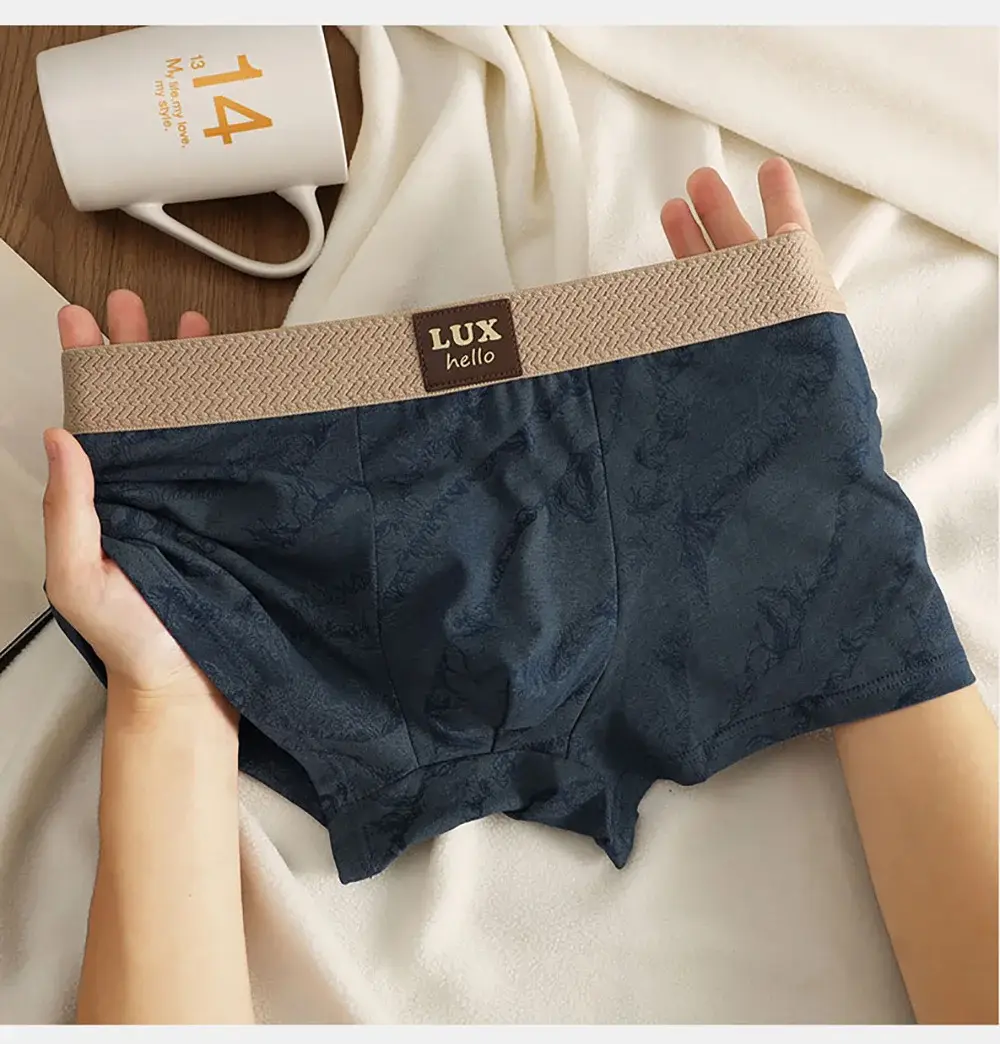3 unidades/pacote 100% algodão impressão de luxo boxers hombre malha 3d respirável antibacteriano bolsa roupa interior confortável macio calcinha masculina