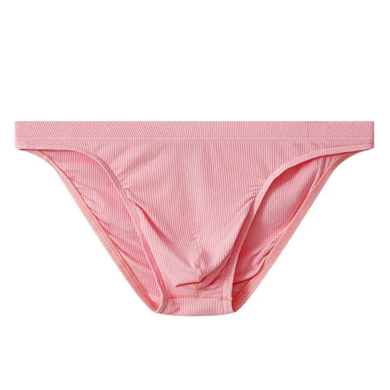 Slip in tessuto a costine da uomo Mutande Uomo Intimo sexy Traspirante Vita bassa Slip bikini da uomo Cuecas Custodia grande Hombre Sottovesti