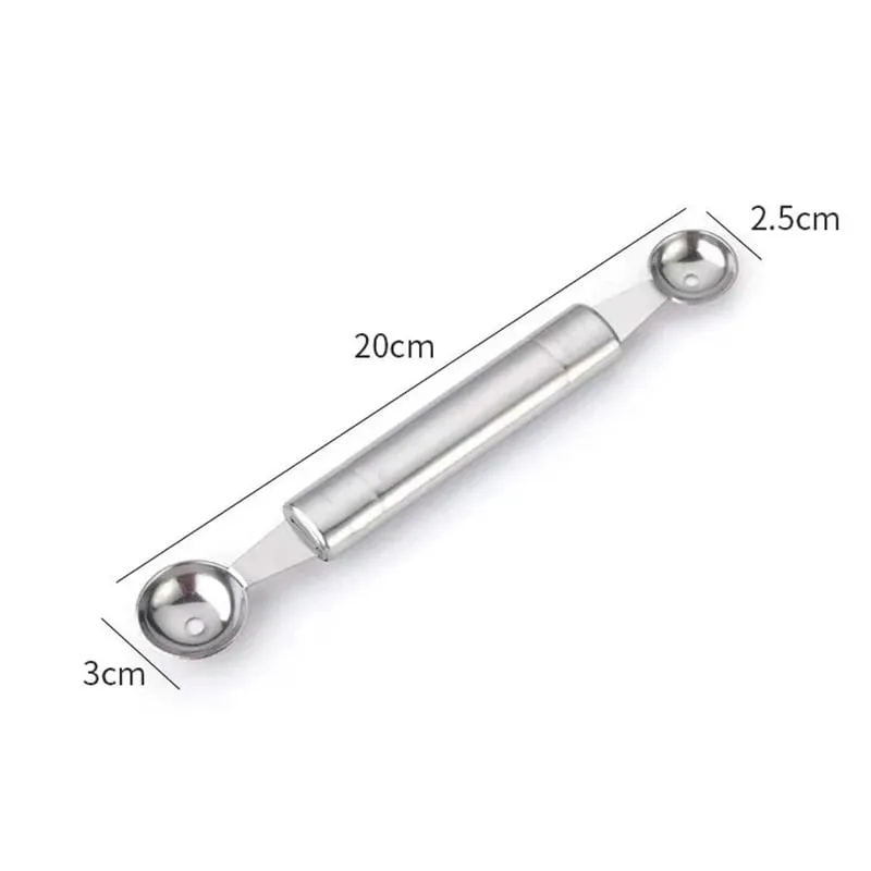 Fruit Spoon Digging Double Headed Stainless Steel Portable Multifunctional Melon Baller Scoop DIY Fruit Platter Ball Tool TMZ