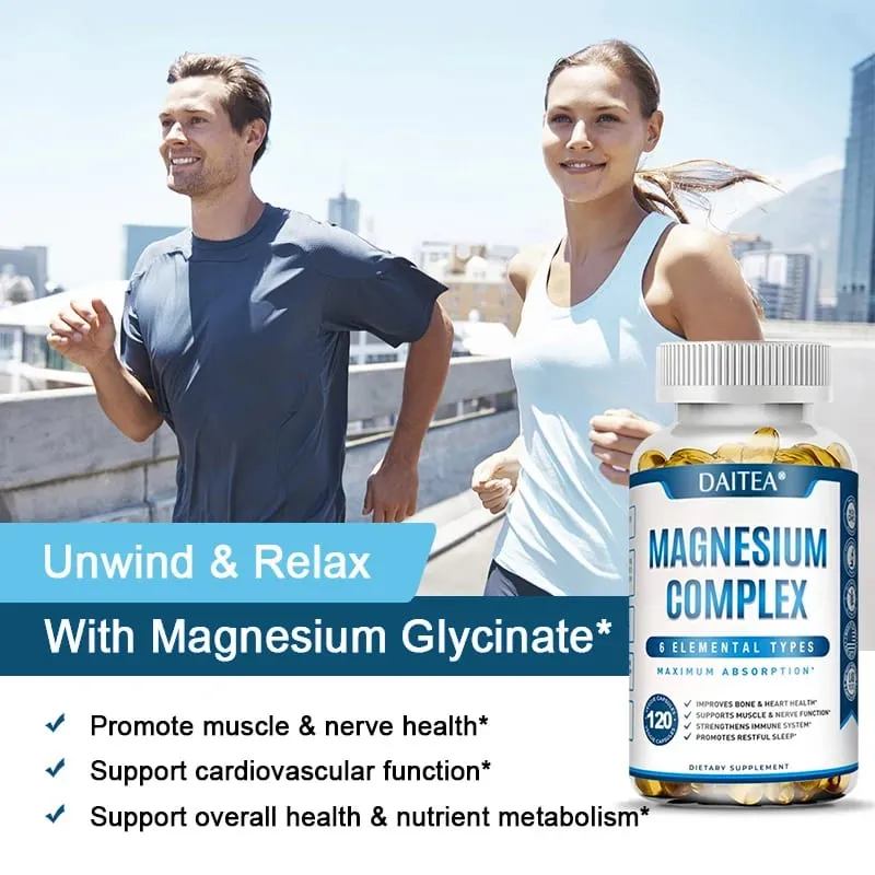 Magnesium Complex Capsule Supplement Supports Nervous System Muscle Cardiovascular and Bone Health Helps Sleep Boosts Energy — image 4