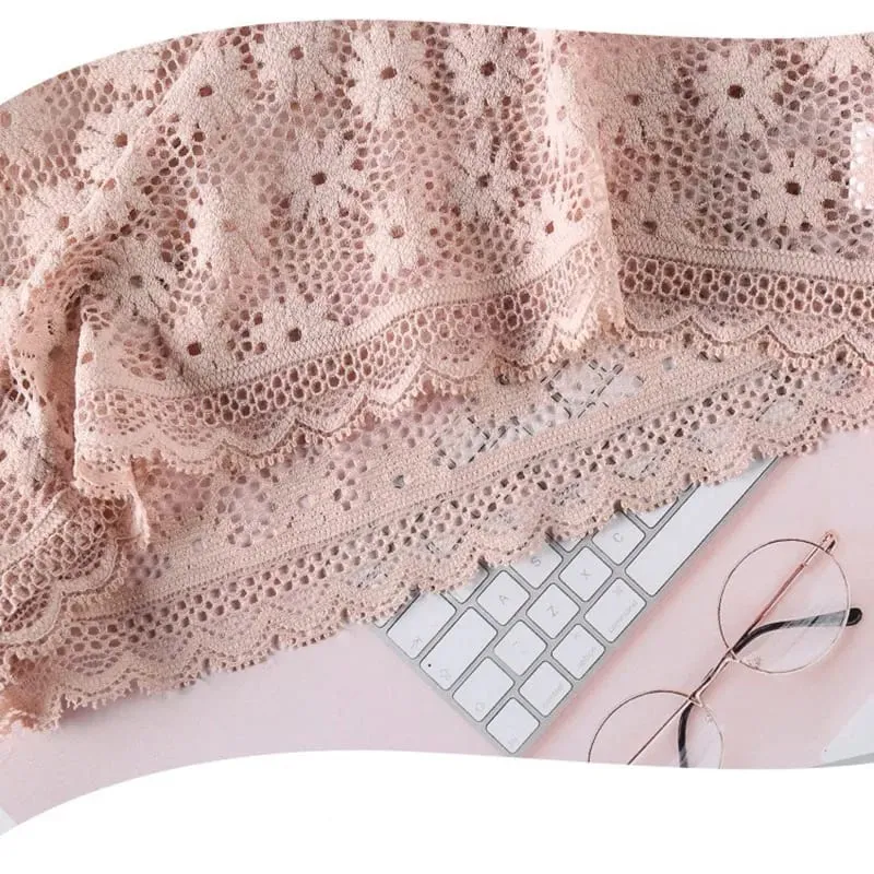 Lace Lingerie Set Cross Shoulder Strap Without Steel Ring Bra Women's Comfortable Support Underwear Fashionable Gathering Design — image 6