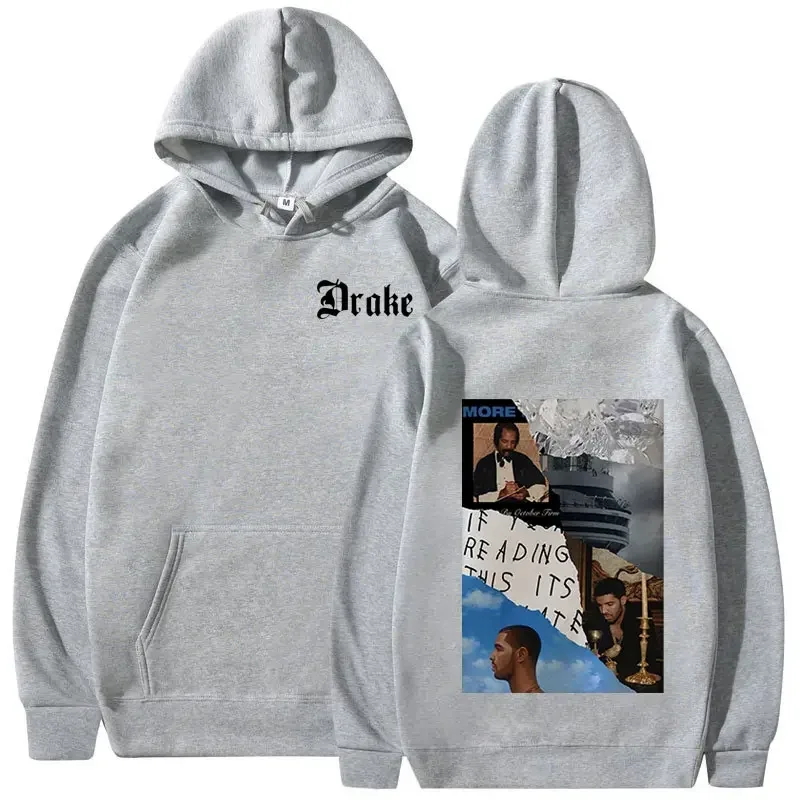 Rapper Drake Music Album Cover Graphic Hoodies Men's Fashion Hip Hop Vintage Sweatshirts Autumn/Winter Fleece Warm Pullovers Y2k