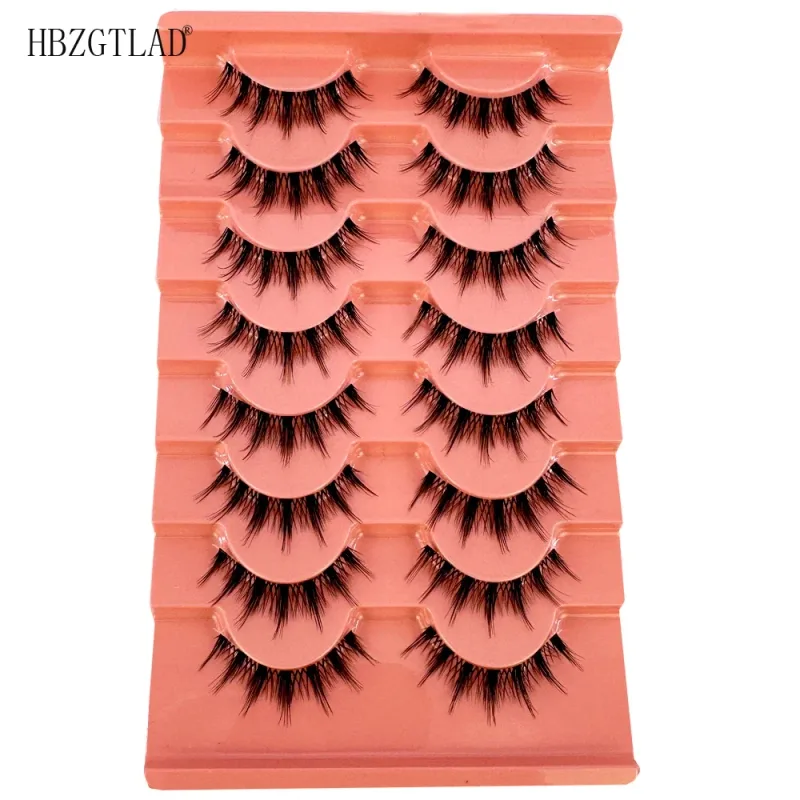 7/8PairsCat Eye Eyelashes manga Lashes 3D Clear Band Lashes naturalHalf Lashes End Eye Elongated Mink Eyelashes Fluffy Eyelashes — image 30