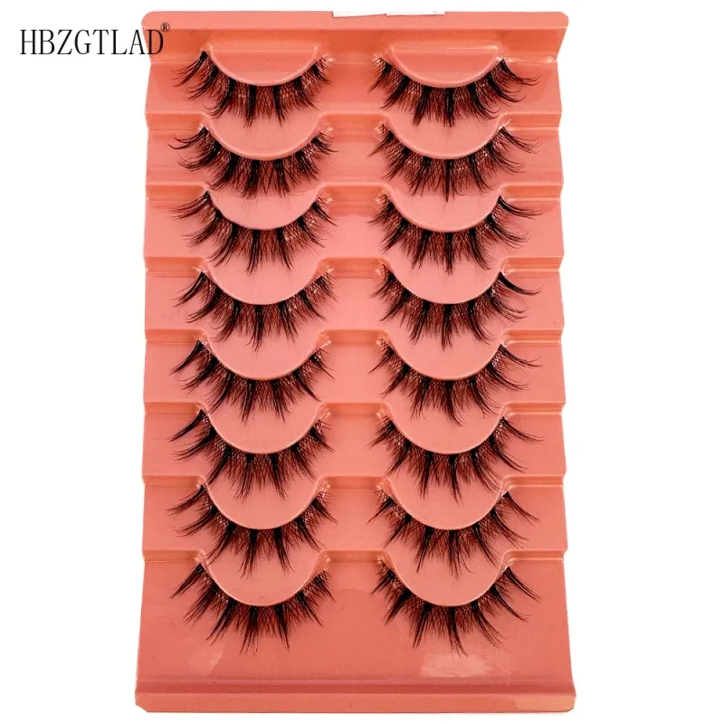 7/8PairsCat Eye Eyelashes manga Lashes 3D Clear Band Lashes naturalHalf Lashes End Eye Elongated Mink Eyelashes Fluffy Eyelashes — image 13