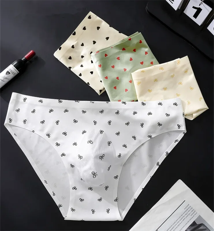 3D space capsule sexy men's underwear ice silk one-piece cuecas masculino cute print cueca adults 18 plus size ropa interior