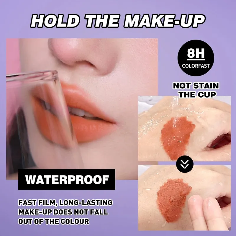 Halloween Liquid Lipstick Makeup Sets Waterproof Matte Lipstick Red Black Orange Purple Lip Stain Tint Lasting Cosmetics