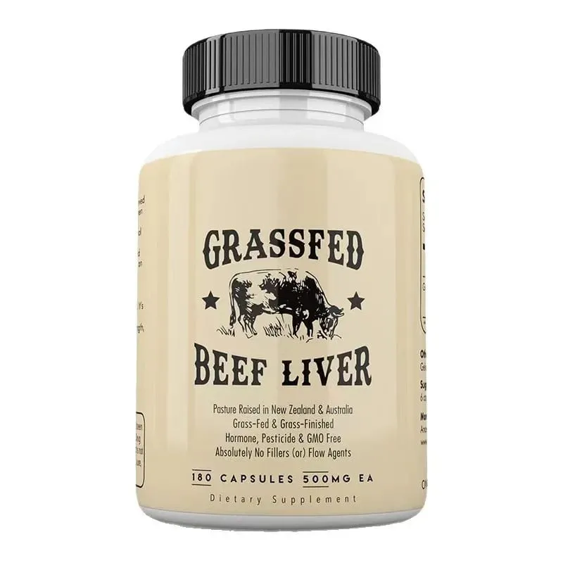 Grassfed Beef Liver Capsules 500mg Each Pasture Raised Bovine Liver Supplement Non GMO 180 Capsules