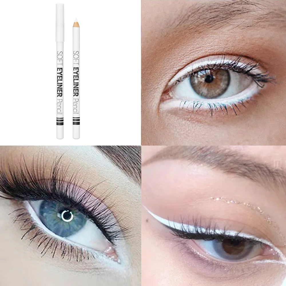 1/12pcs White Eyeliner Makeup Smooth Easy To Wear Lasting Eyes Brightener Waterproof Fashion Eyes Liner Pencils Eye Makeup Tool — image 4