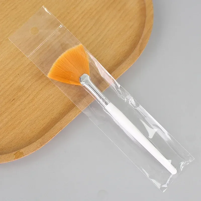 5pcs Fan Brushes Facial Brushes Soft Makeup Brush Cosmetic Applicator Tools Wooden Handle and Soft Fiber for Peel Mask — image 8