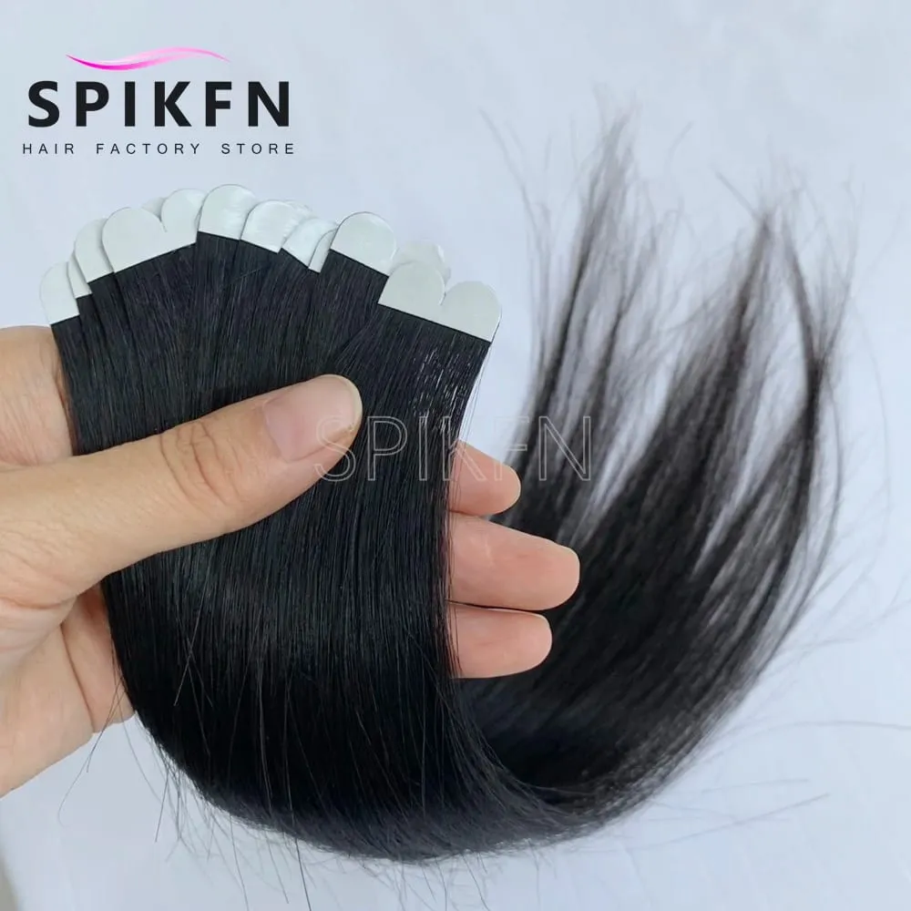 14inches Mini Tape-In Hair Extensions Straight Human Hair Seamless Skin Weft 10pcs/pack Lightweight Butterfly Tape Hair