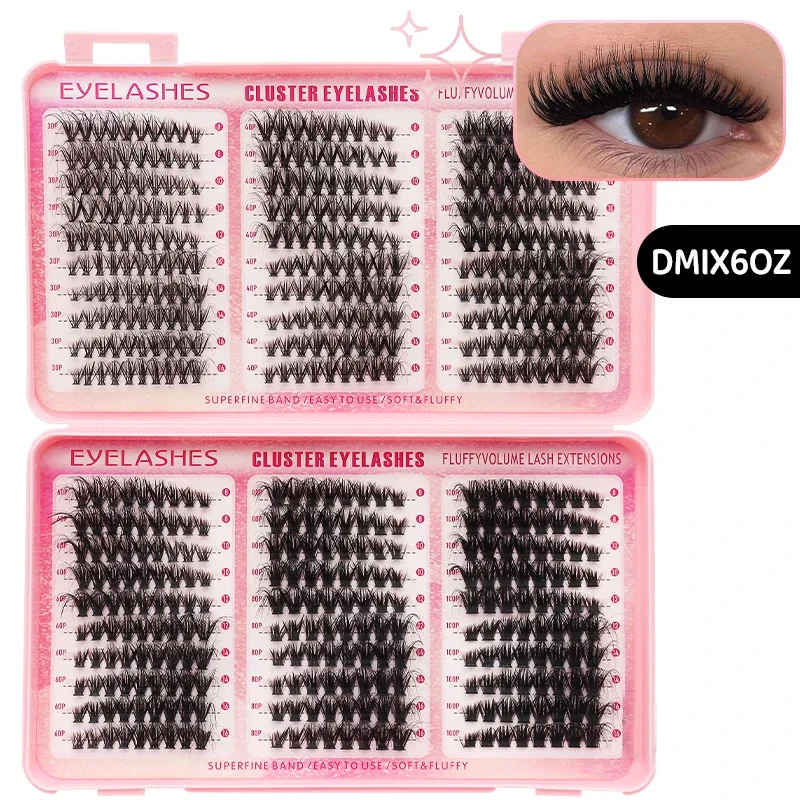 DIY Manga Spiky Cluster Lash Extensions Natural Mega Volume Individual Pre-Cut Segmented Lashes for At-Home Eye Makeup — image 8