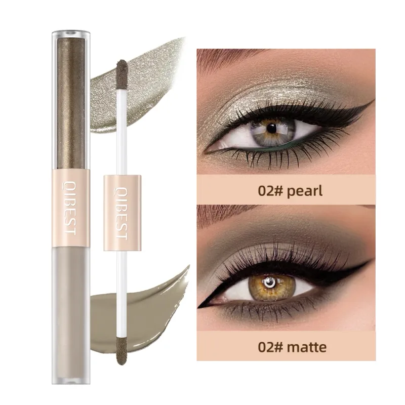 Double End Glitter Matte Eye shadow Stick Pencil Eyeshadow Makeup Waterproof Bicolor Shimmer Cosmetics Beauty Makeup Tool — image 12