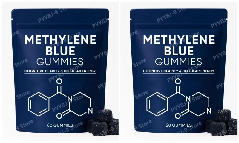 Methylene Blue Gummies with PQQ NAC Vitamin B2 & B3 Supports Cognitive Clarity & Cellular Energy Brain Nutrient for Adults 30Ct