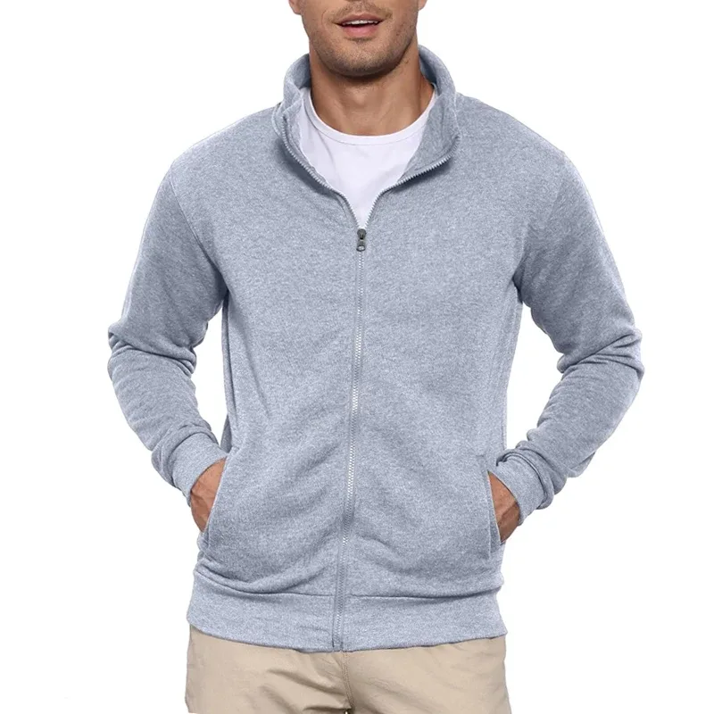 New Men's Sweat Jacket Pullover Hoodie Sweatshirt Man Without Hood with Zip Jacket Outdoor Sport Lightweight Streetwear M-3XL