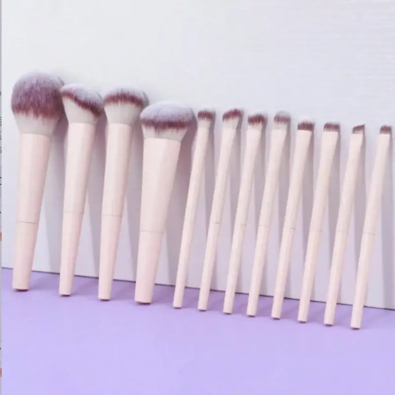 12 Pcs Soft Makeup Brushes Set Pink Loose Powder Blush Eyeshadow Foundation Cosmetic Brush Beauty Tool