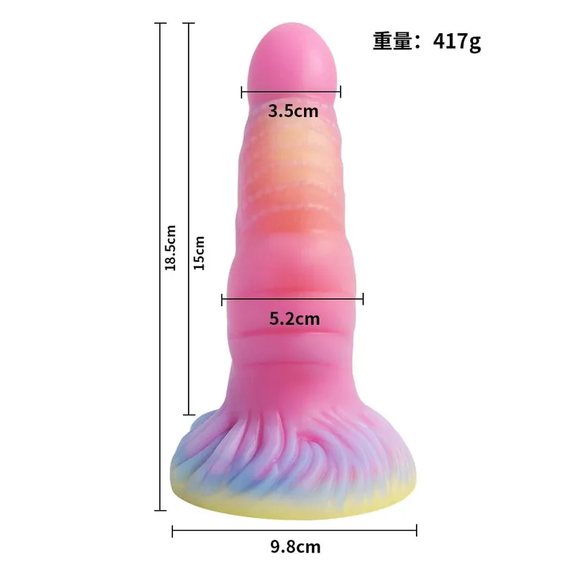 สมจริง Night เรืองแสง Anal Plug Luminous Monster Dragon Dildo สำหรับผู้หญิงผู้ชาย Butt Plug เซ็กซี่สุนัขรูปร่าง Sex Toy สำหรับคู่
