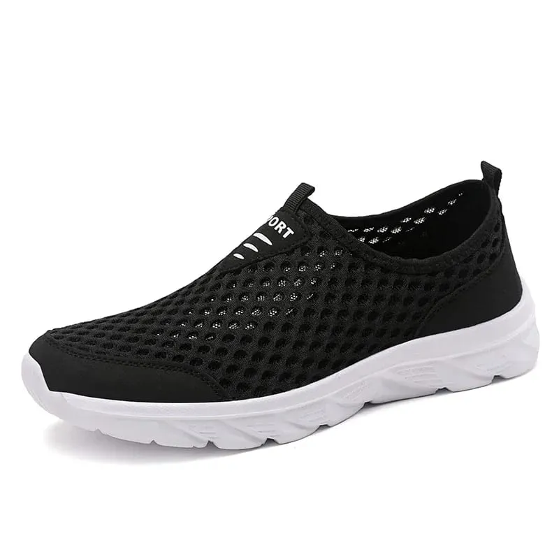 Sapatos de malha respirável masculino deslizamento em tênis casuais masculinos antiderrapantes sapatos de caminhada ao ar livre para homem