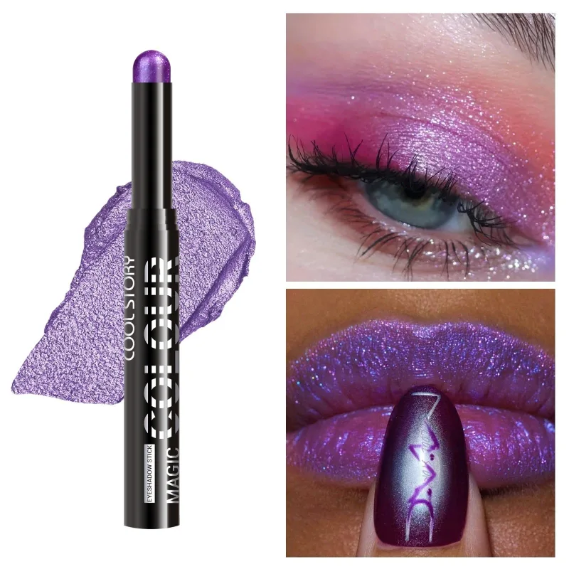 2 in 1 Eyeshadow Lipstick Stick Pencil Waterproof Glitter Brighten Matte Eye Shadow Makeup Pigment Eyeshadow Pen