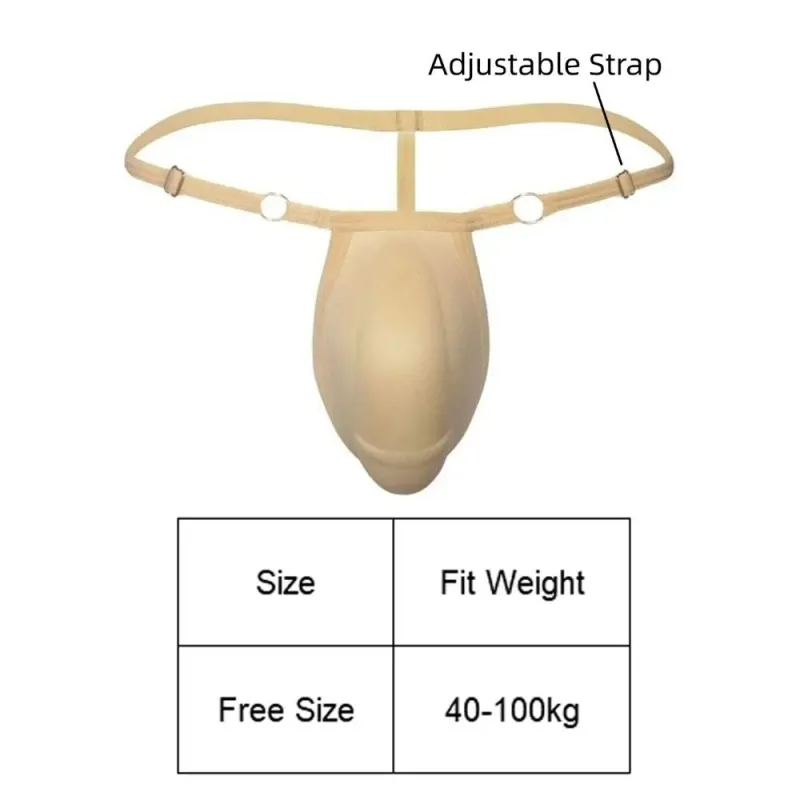 T-back Push Up Sponge Cup Pad Thongs Adjustable 3D Front Padded Briefs Seamless Low-waist Men Shapewear Men Panties Accessories