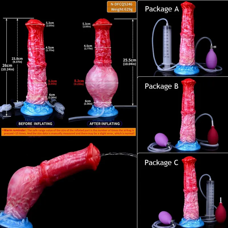 Kembung Memancut Kuda Dildo Palam Dubur Silikon Memancut Zakar dengan Simpul G Spot Dubur Jurulatih Mainan Seks Gay Lelaki Wanita