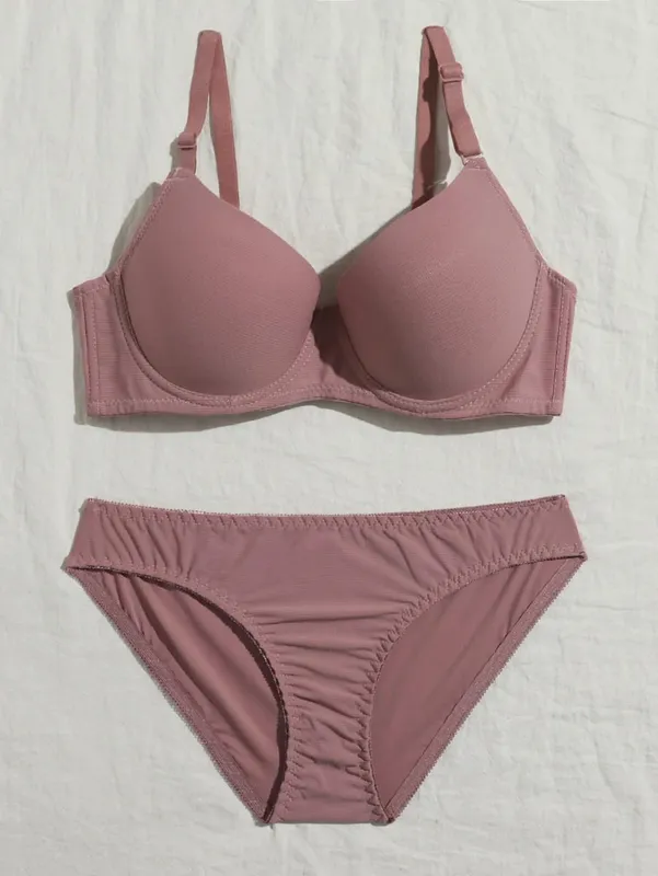솔리드 Underwire 란제리 세트 속옷 팬티 세트 여성 강철 반지와 브래지어를 밀어 Intimates 속옷 정장