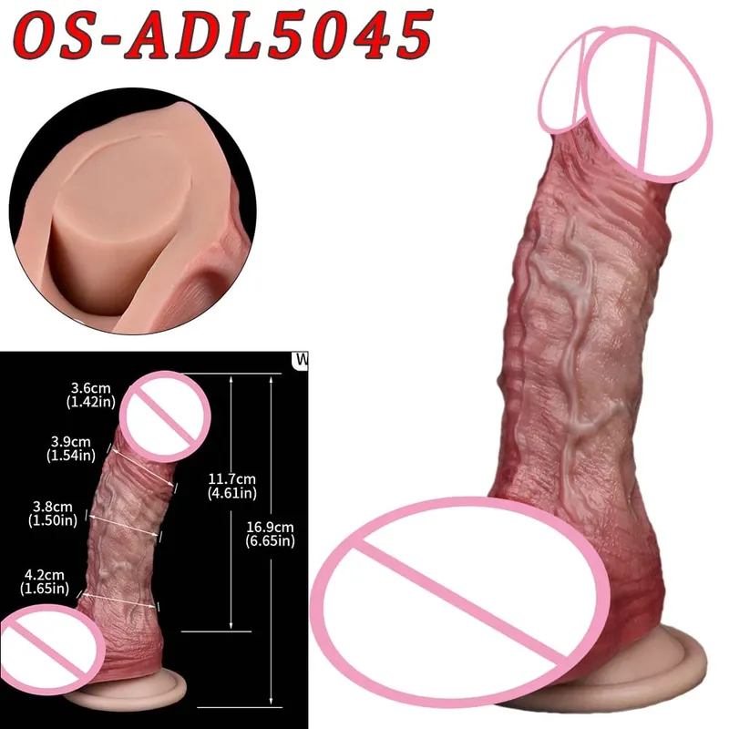 47cm realistická dlouhá dilda s dvojitou hlavou anální vaginální stimulátor Sexuální hračka s přísavkou pro lesbické páry Gay Muži Nástroje pro dospělé