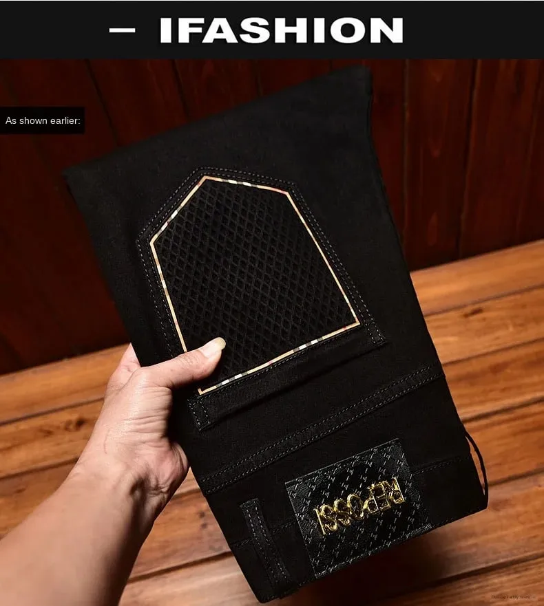 2024 New Light Luxury and Simplicity Black Jeans Men's Fashionable All-Match Straight Slim Fit Casual Trend Skinny Stretch Trous — image 7