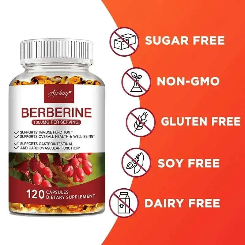 Berberine Capsules - Support Overall Health and Immune Function Promote Digestion Enhance Energy Anti-oxidant and Anti-aging