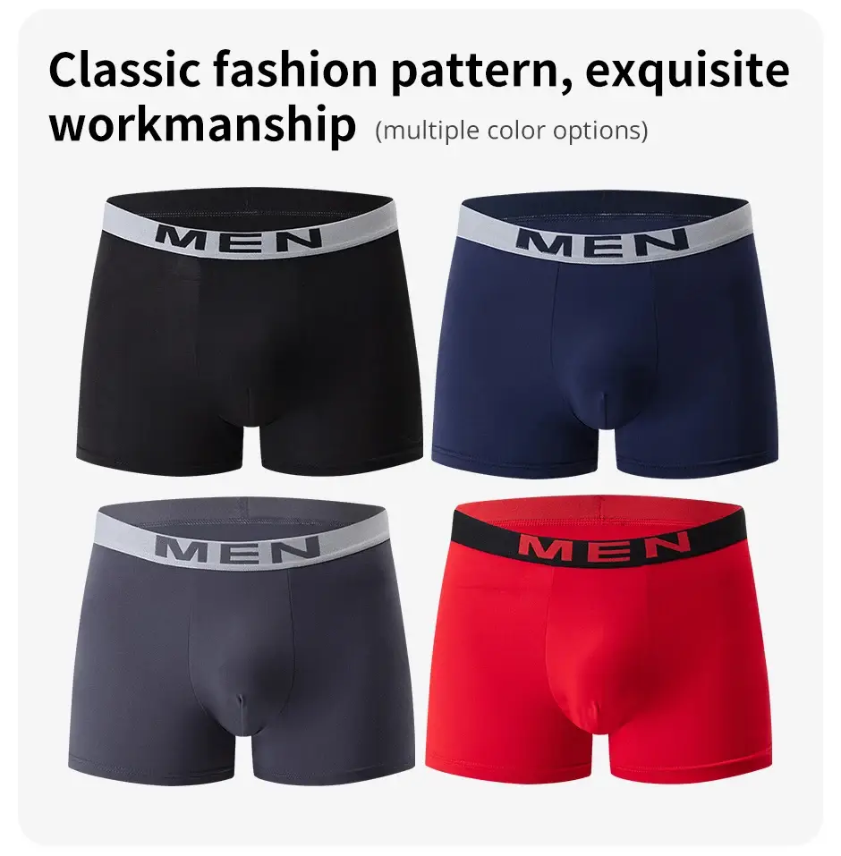 4/5/10Pcs Seluar Dalam Gabungan Berbilang Warna Bercetak Bergaya Lelaki Belia Seluar Dalam Sukan Kasual Seluar Dalam Boxer Kuali Rumah