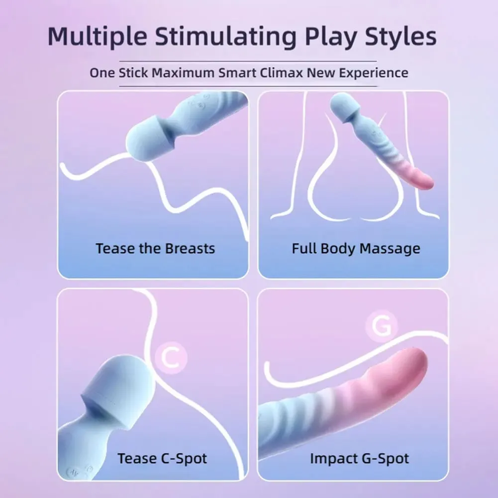 Vibromasseur en silicone 3 en 1 Masseur à baguette magique Modes de vibration multiples Stimulateur de point G de clitoris Masseur de vagin féminin Jouets sexuels — image 3