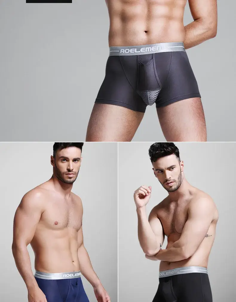 L-5XL Malaking Sukat ng Lalaki Varicocele Underwear Scrotal Testicle Support Dual Pouch Boxer Spermatic Cord Bullet Separation Underpant