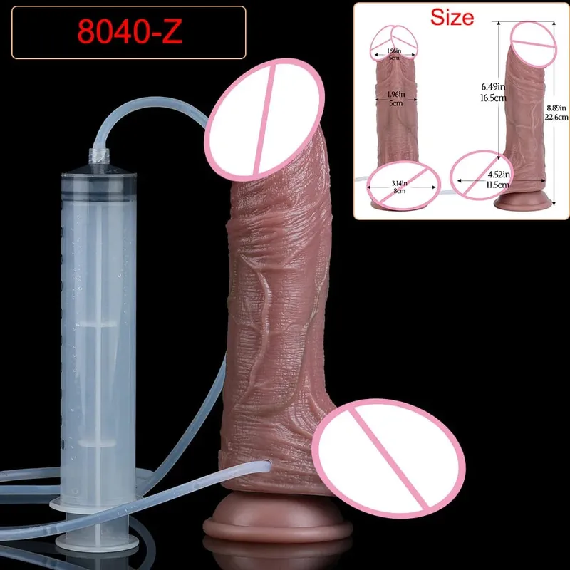 Deep Veins Ultra Squirting Dildo Silicone Skin Touch Long Ejaculating Butt Plug For Men Women G-Spot Stimulate 18+ Sex Toys