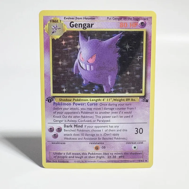 Pokémon Cards 1996 Basic Edition Flash Card Charizard Gengar Blastoise Feraligatr Gengar Trading Card Proxy Collection Card