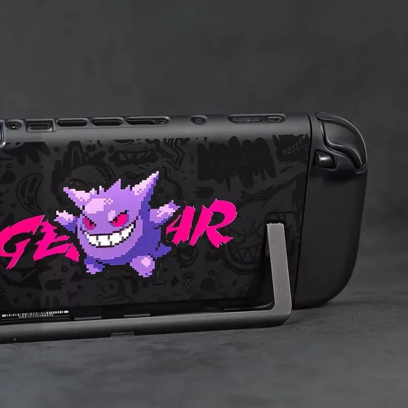 Anime Pokemon Gengar Holder Case For Nitendo Switch 2 Cartoon Removable Handle Holder Protective Cover Grip Cap Game Accessories — image 2