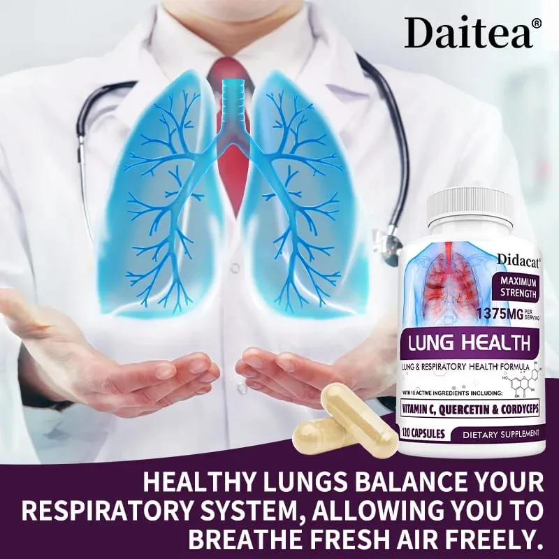 Lung Detox & Cleanse - Supports Bronchial and Respiratory Health Relieves Breathlessness Boosts Immunity - 120 Capsules
