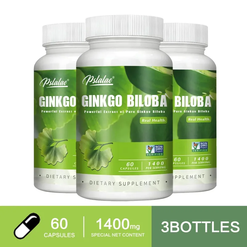 Ginkgo Biloba Capsules - Improve Brain Improving Concentration and Memory Promote Blood Circulation Enhance Cognitive Function