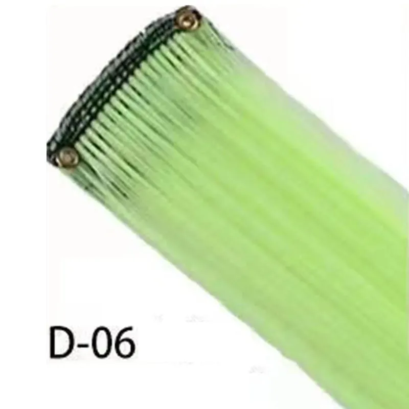 Synthetic 10Pcs colorful Hair Extensions Clip in Colored Party Highlights Extension for Kids Girls Long Straight Hairpiece