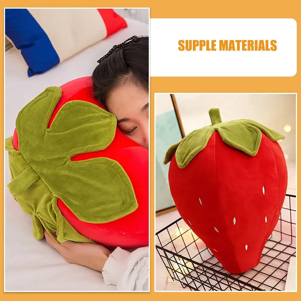 Creative Strawberry Cushion Soft Fruit Shape Pillow Cute Bedroom Decor Comfortable Supple Throw Pillow Decorative Strawberry