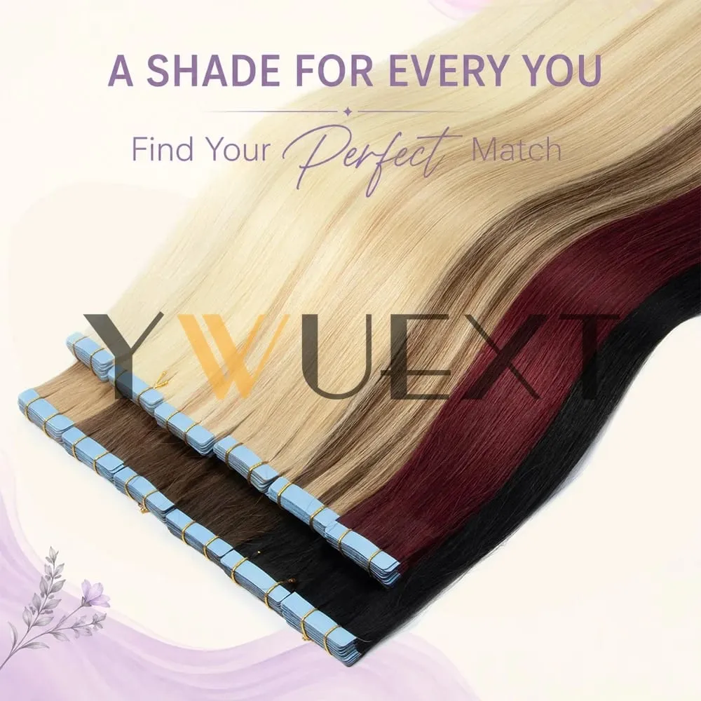 Tape In Human Hair Extensions 10Pcs/30g Per Pack Remy Real Human Hair Straight Natural Black Brown Blonde Multi‑Colors Seamless Skin Weft Tape Hair Extensions For Women