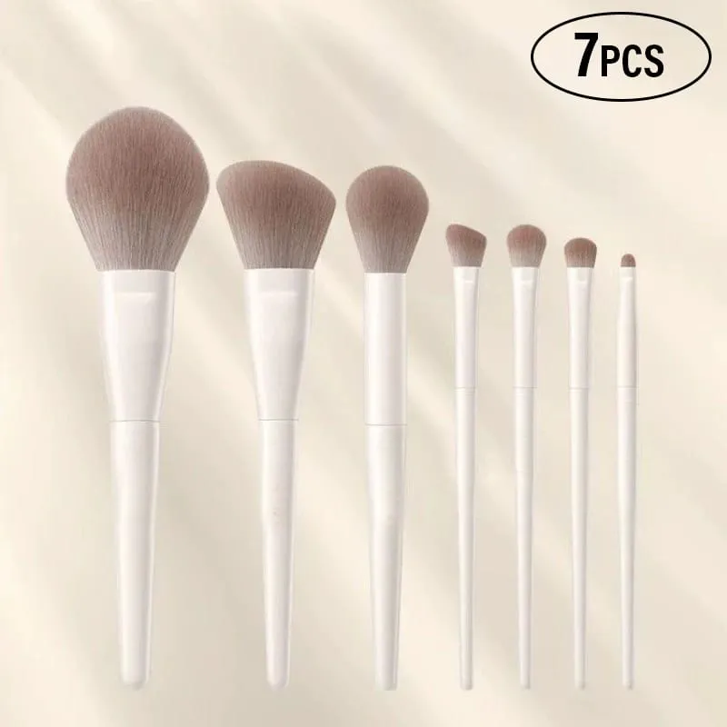 5/7/10/12pcs Professional Makeup Brushes Tools Set White Eyeshadow Eyeliner Foundation Brush Women Facial Beauty Cosmetic Tool — image 9