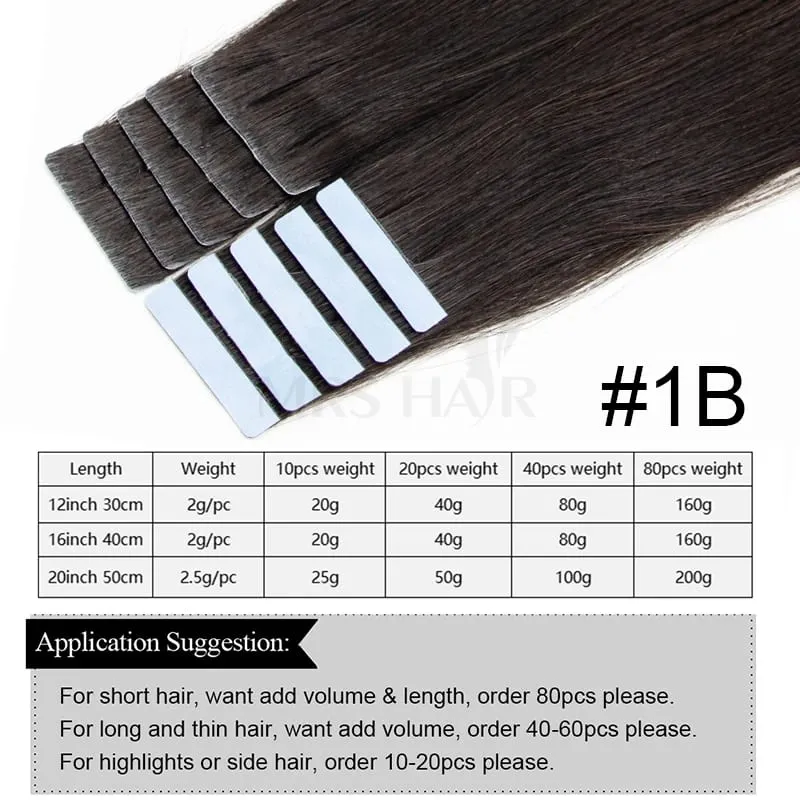 Invisible Tape in Hair Injection Tape in Human Hair Extensions #60 PU Weft Tape σε 10 τμχ/συσκευασία Προσθέστε μόνο όγκο για τρίχες στο πλάι — image 8