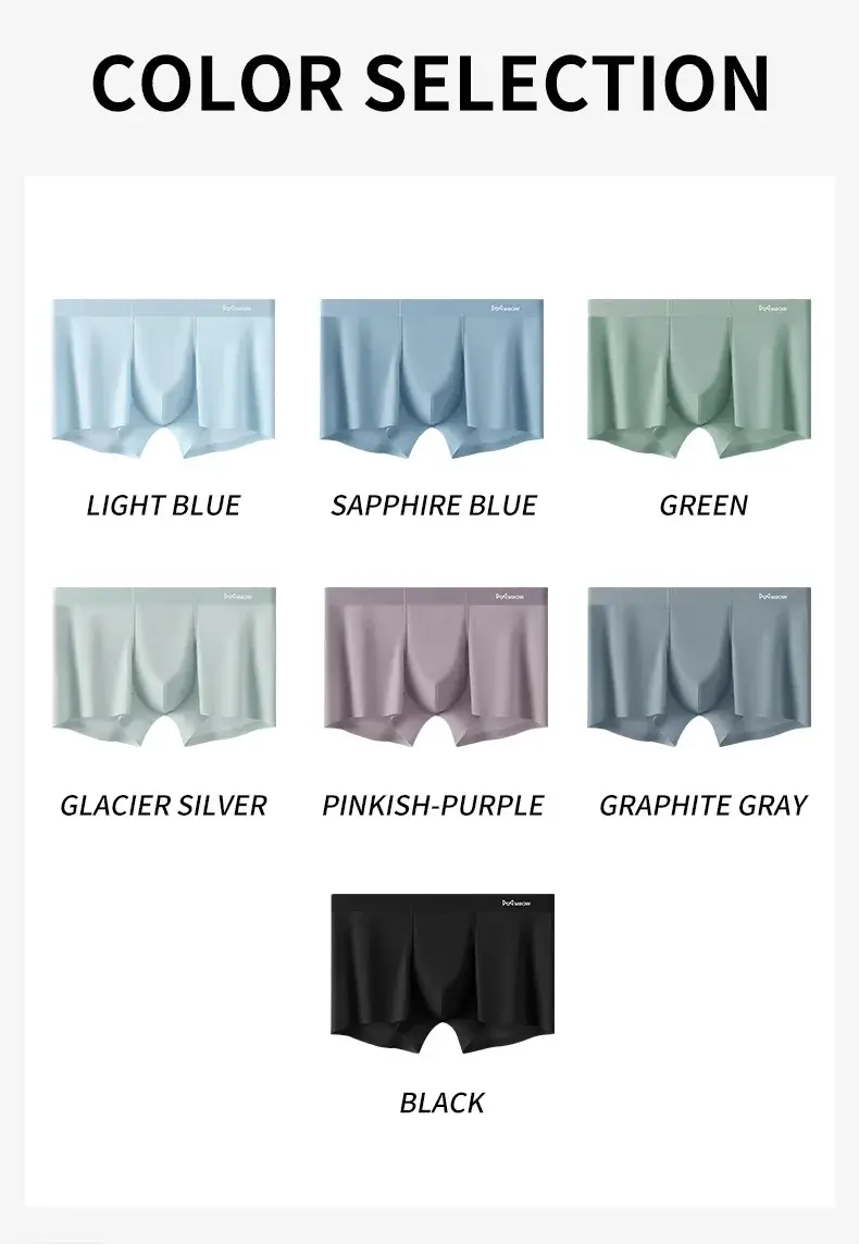 MiiOW 3Pcs Ice Silk Men's Panties Antibacterial Men Underwear Boxer Breathable Mesh Crotch Man Underpants Summer Men Boxershorts