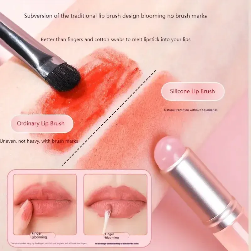 Silicone Lip Brush Small Round Head Smudge Brushes Dust-proof Covered Lip Brush Multifunctional Lipstick Concealer Makeup Tools