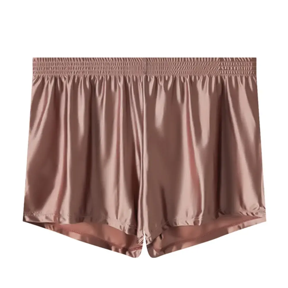 1 pz Uomini di Seta del Ghiaccio Liscia Solido Boxer Mutandine L-3XL di Grandi Dimensioni Allentato Degli Indumenti Da Notte Della Biancheria Intima Tronchi Senza Soluzione di Continuità Comodi Indumenti Da Notte