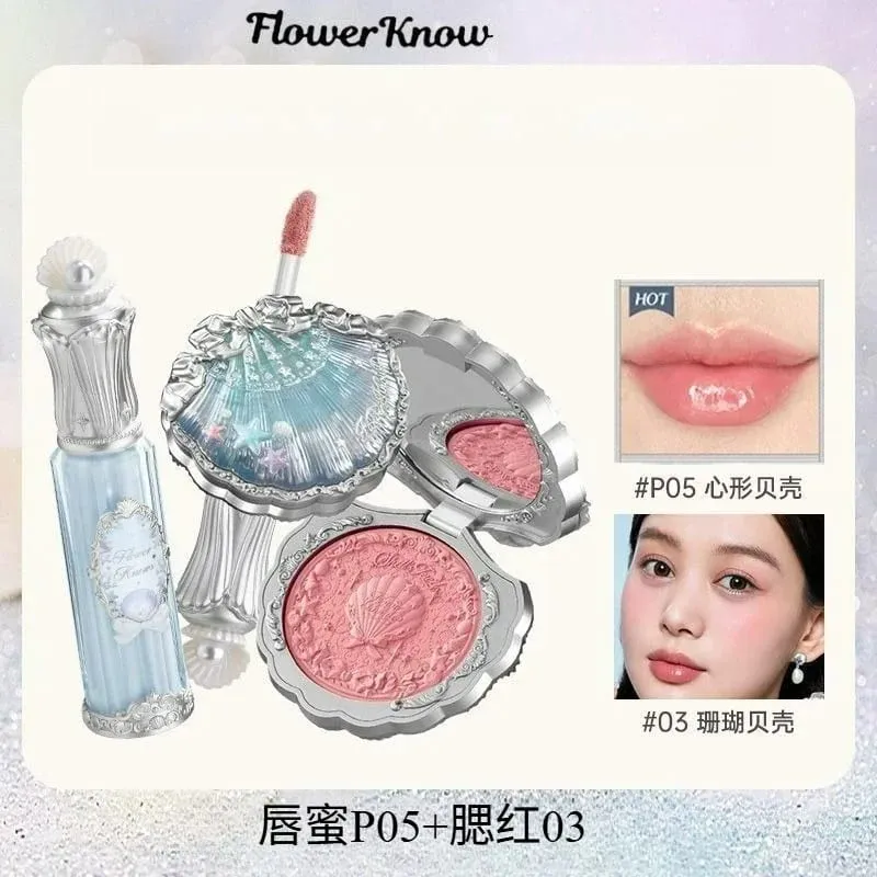 Flower Know Shells Jewel Collection Makeup Set Gift Eyeshadow Blusher Lipstick Face Kit