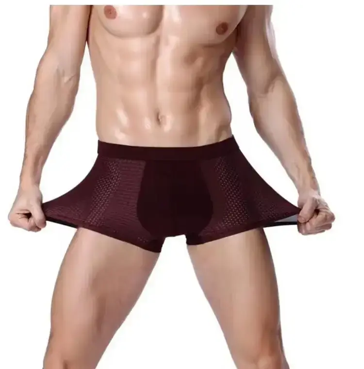 4Pcs Bamboo wear Bamboo Boxer Short Men Microfiber Boxer Briefs Underwear Compression Stretch
