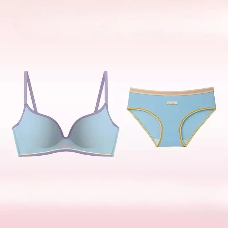 Push Up Seamless Bra for Small Chest | Colorful Dopamine Padded Bralette | Comfort Lift & Sexy Look for Women Bra and Panty Set — image 12