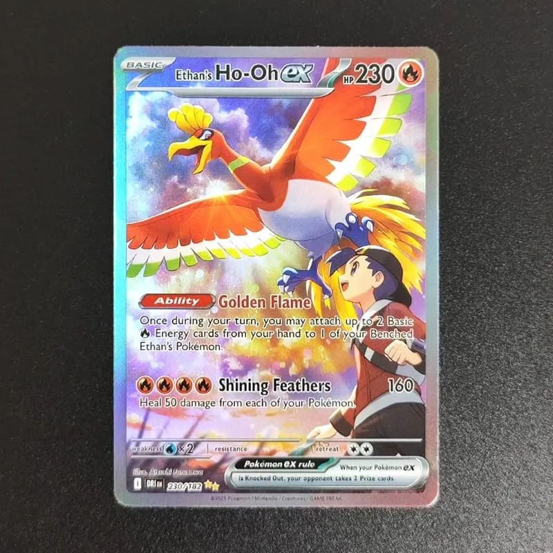 tcg การ์ดภาษาอังกฤษ SV10 SV09 Destined Rivals Team Rocket's Mewtwo Cynthia's Garchomp Ethan's Ho-Oh Trading Card Game — image 9